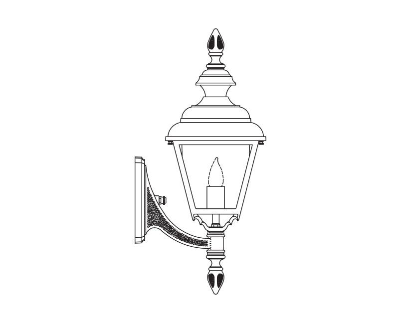 Value Line (4 Sided), Medium, aluminum, Wall Mount, Clear acrylic, (1) 100W INC, 120V